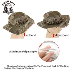 SINAIRSOFT Sombrero táctico PRO con ala redonda para sol