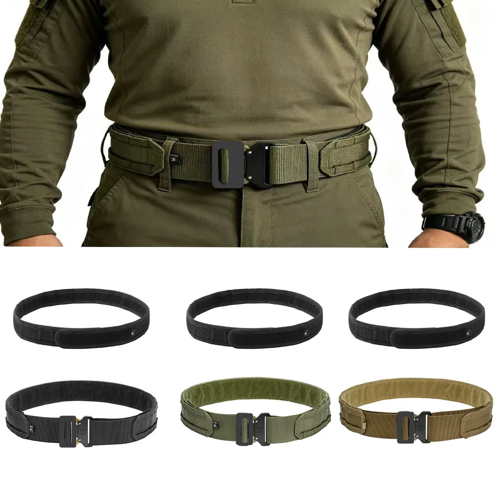 Cinturón táctico de nailon doble capa MOLLE con corte láser exterior - imagen 5