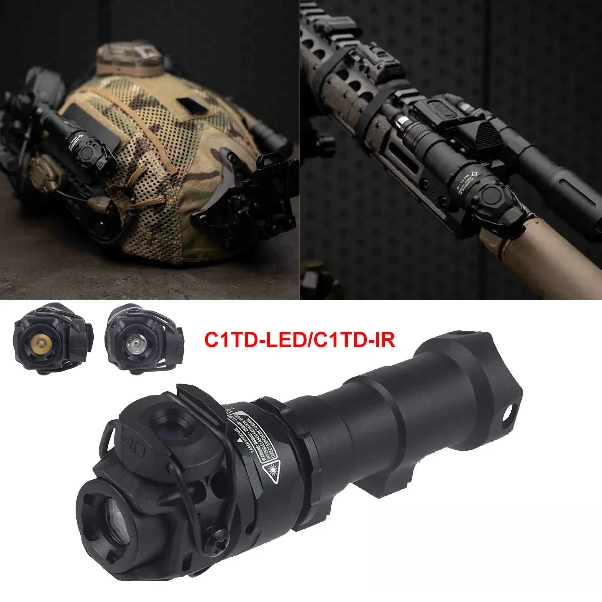 K1-10 Linterna táctica IR LED 850 nm con rail 20 mm y interruptor - imagen 3