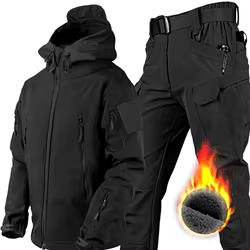 Softshell táctico hombre cortavientos con forro polar piel de tiburón