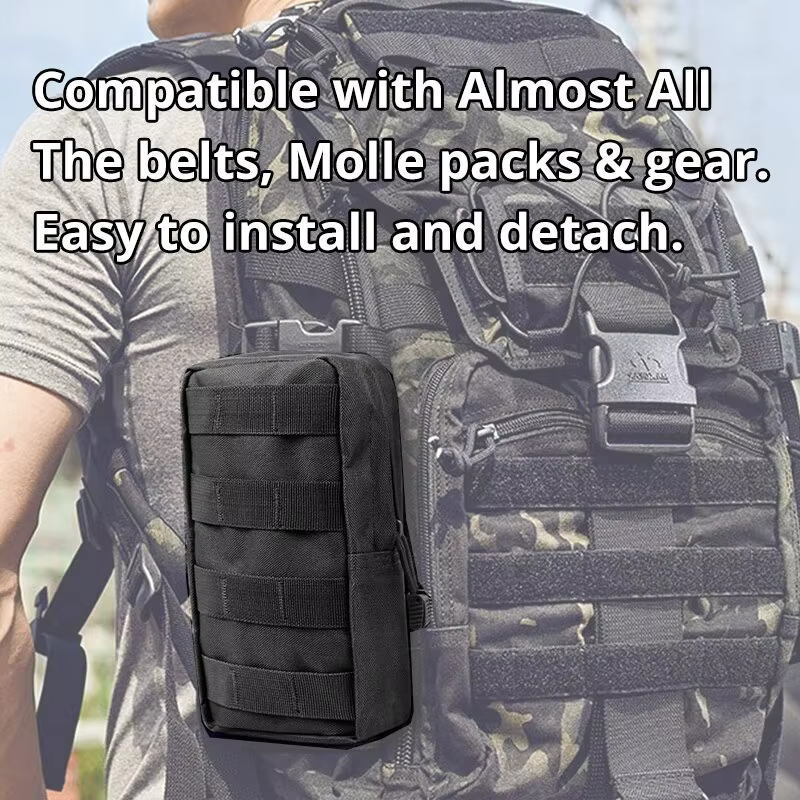 Bolsa de cintura MOLLE táctica Oxford negra para caza y aire libre - imagen 5