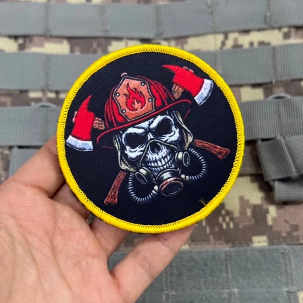 Parche táctico calavera bombero moral – Velcro gancho y bucle - imagen 5