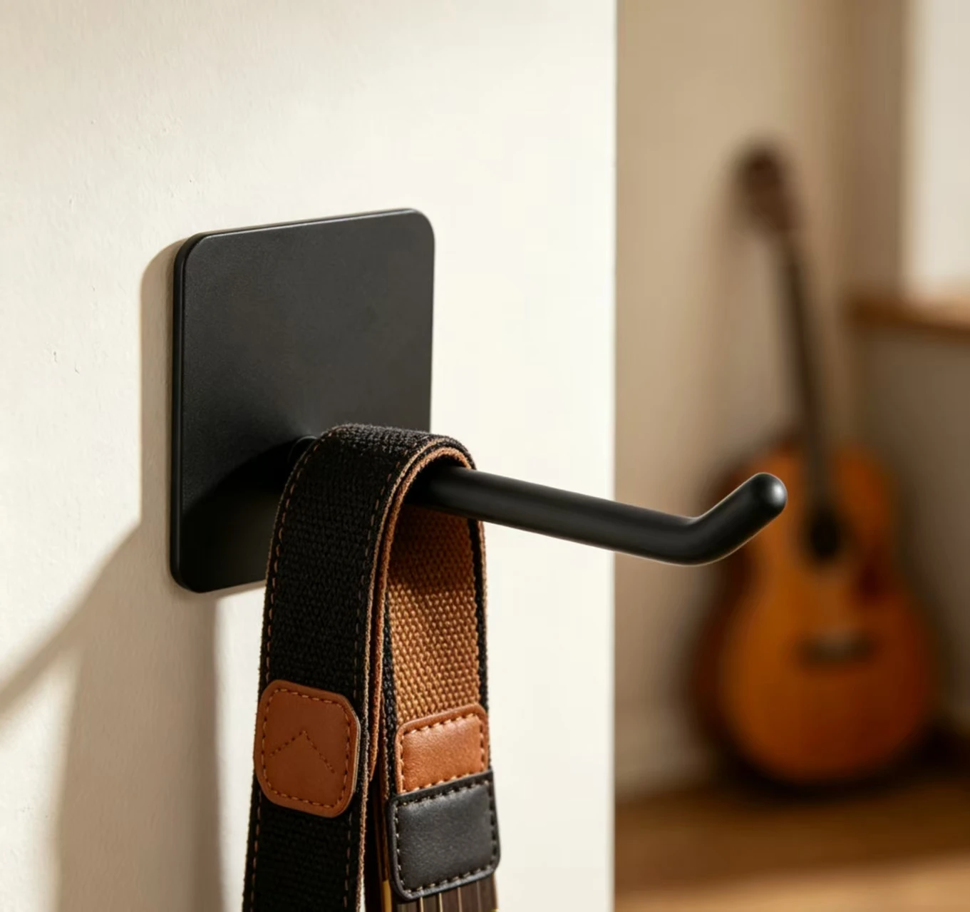 Uso del gancho adhesivo en pared sin dejar perforaciones