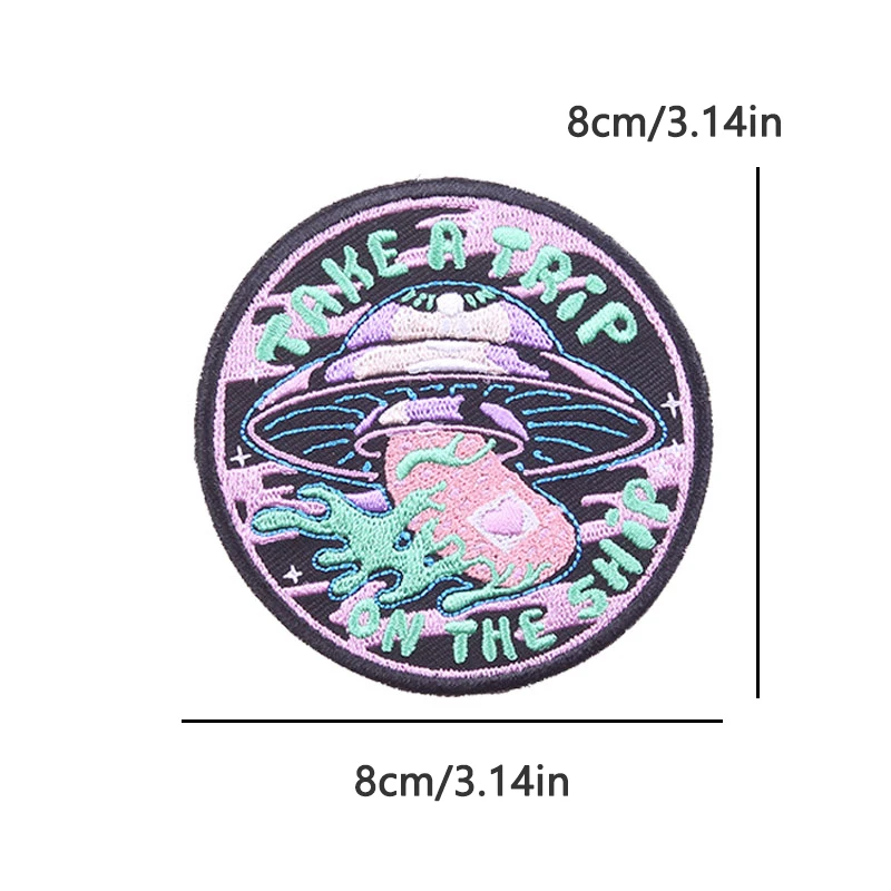 Parches termoadhesivos OVNI alienígena – para ropa y exterior - imagen 3