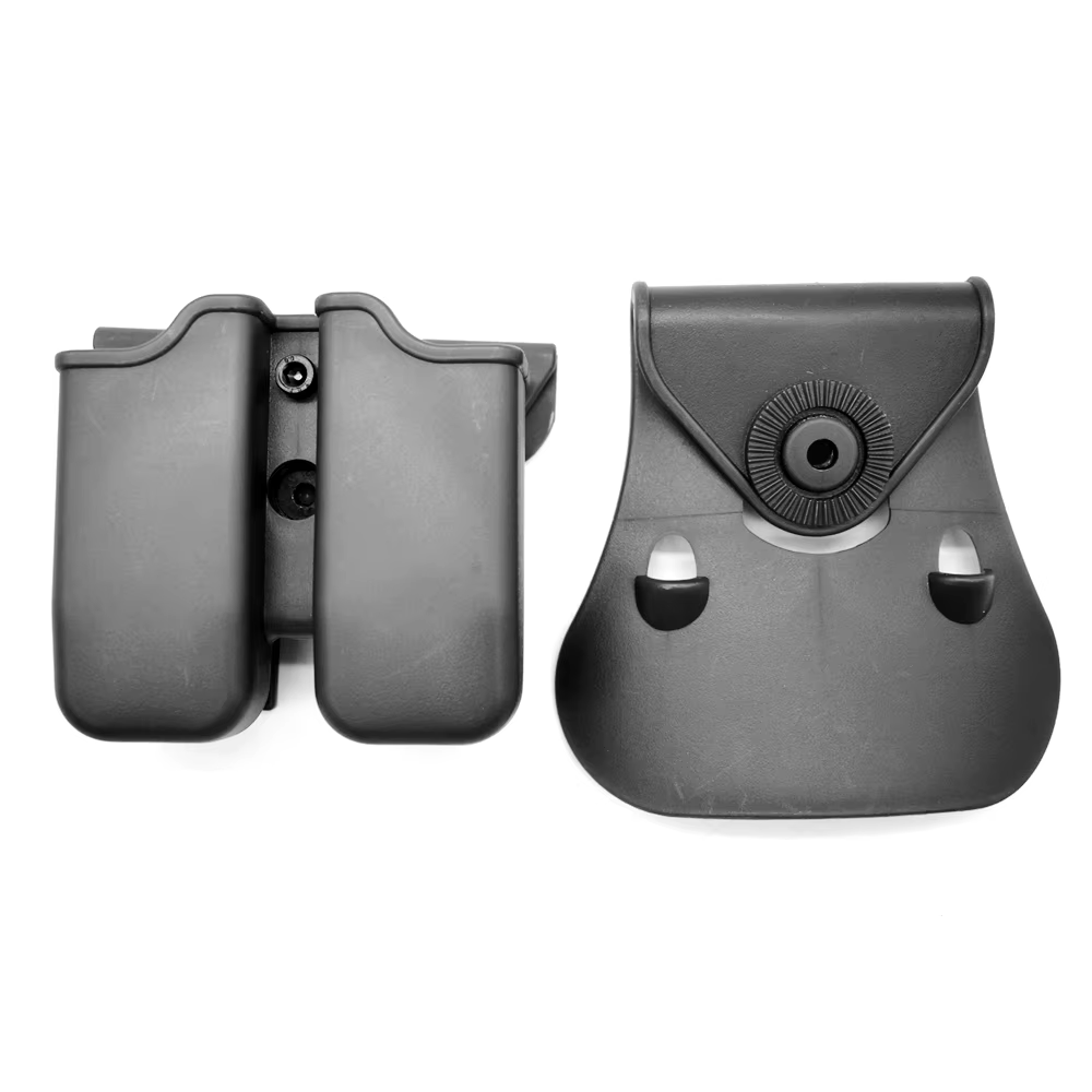Funda táctica doble portacargadores 9mm/.40 – Clip cinturón 1,5-2