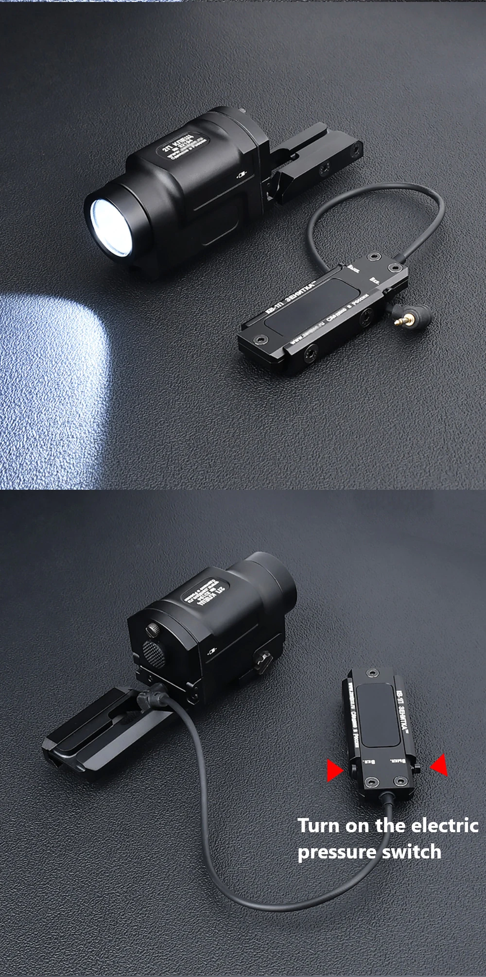 Proceso de montaje en un rail de 20 mm con llave Allen incluida