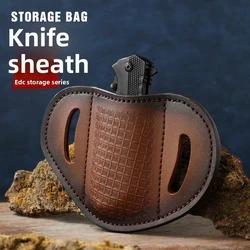 Funda de cuero para navaja plegable universal con montaje lateral