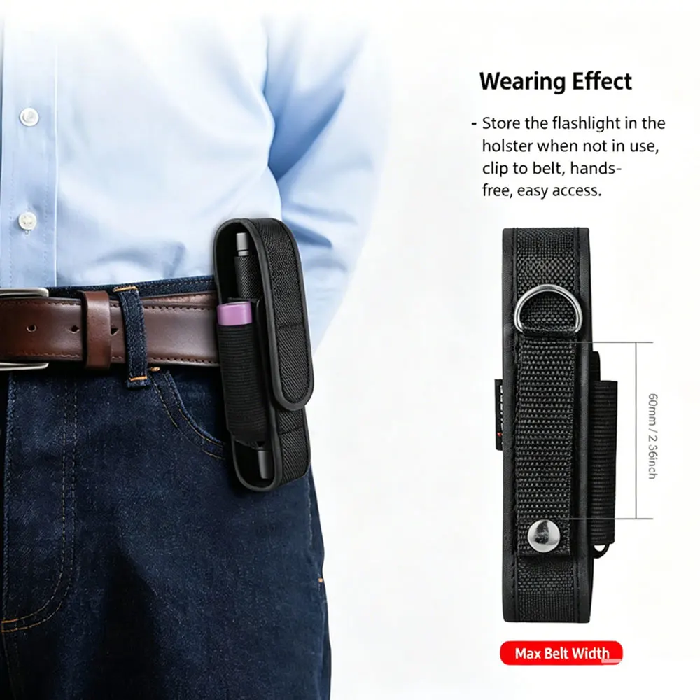 Funda táctica T309 para linterna con enganche al cinturón - imagen 2