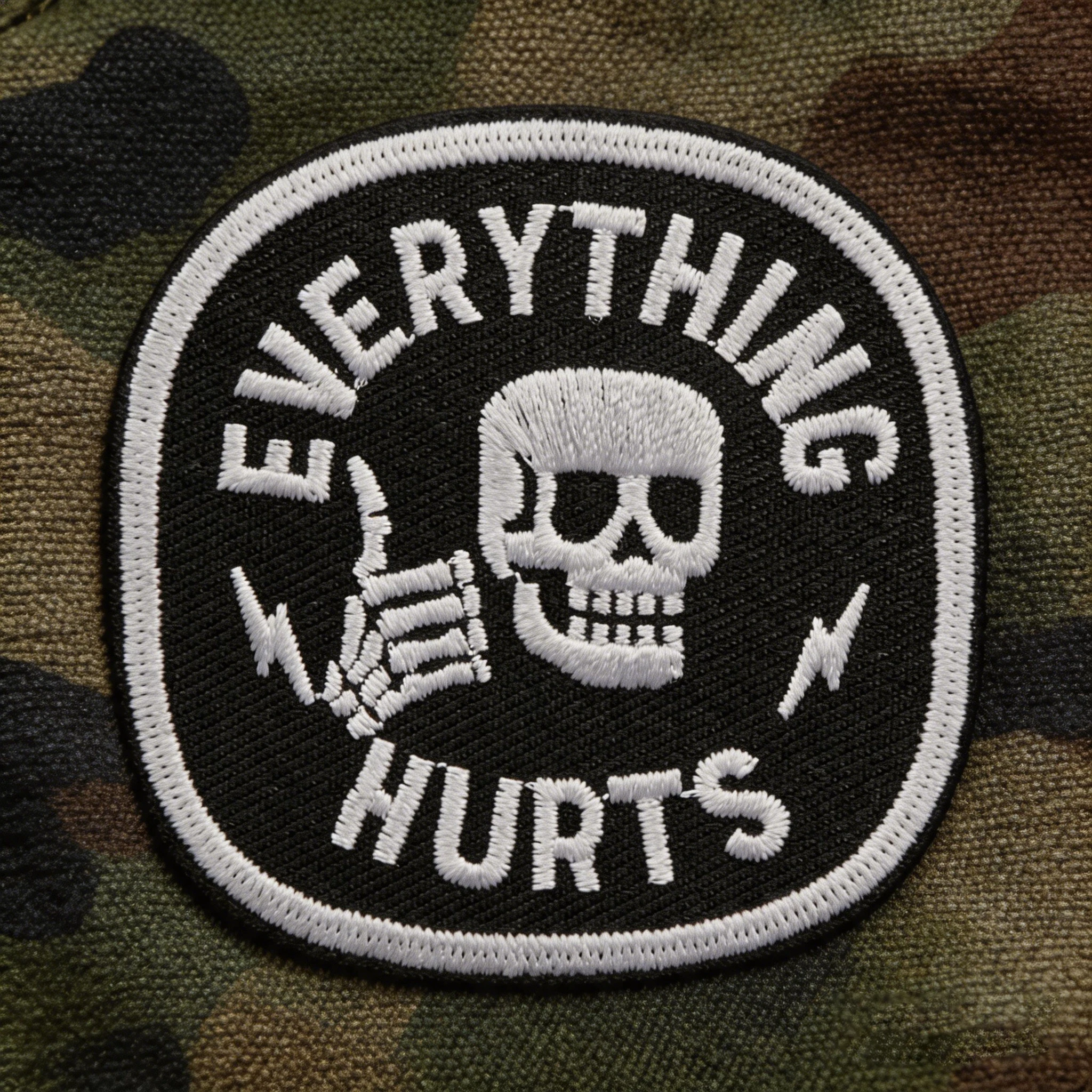 Parche bordado esqueleto Everything Hurts termoadhesivo para ropa - imagen 2