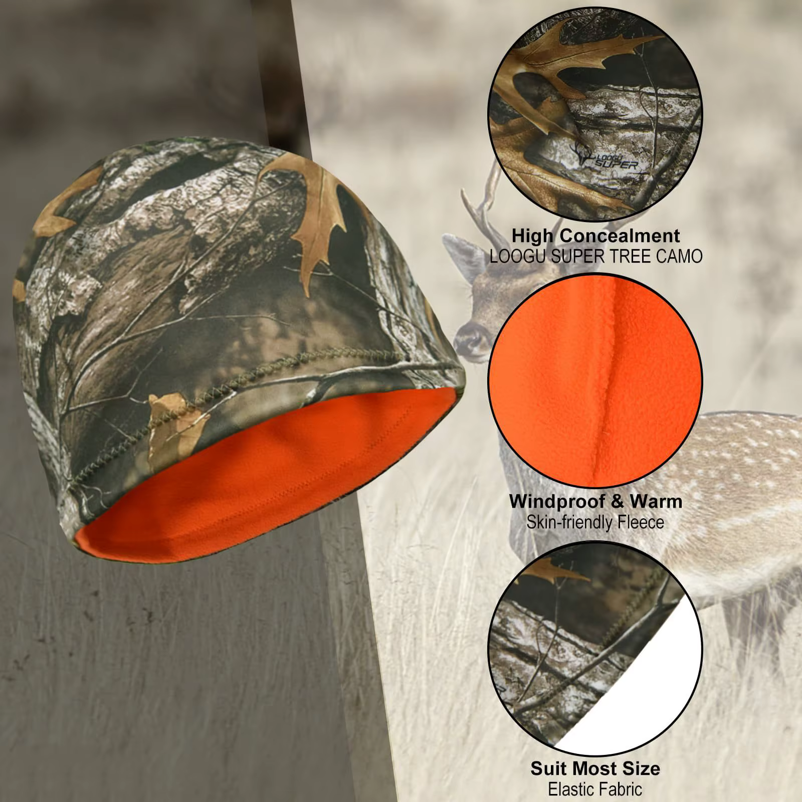 Gorro camuflaje táctico a prueba de viento para caza y exteriores - imagen 2