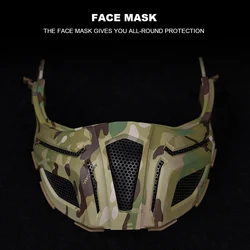 Casco táctico rápido con máscara integrada para caza y airsoft