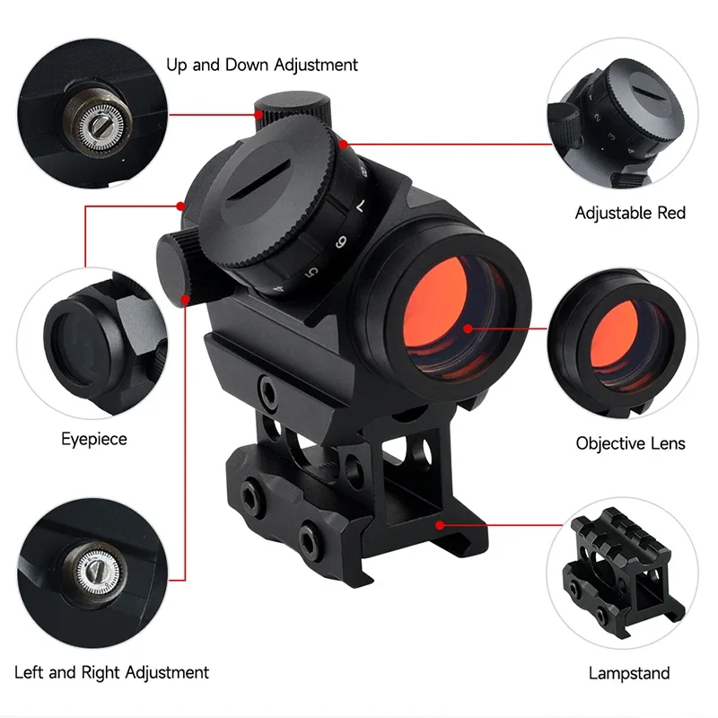 Mira punto rojo colimador táctica para carabina airsoft caza - imagen 5