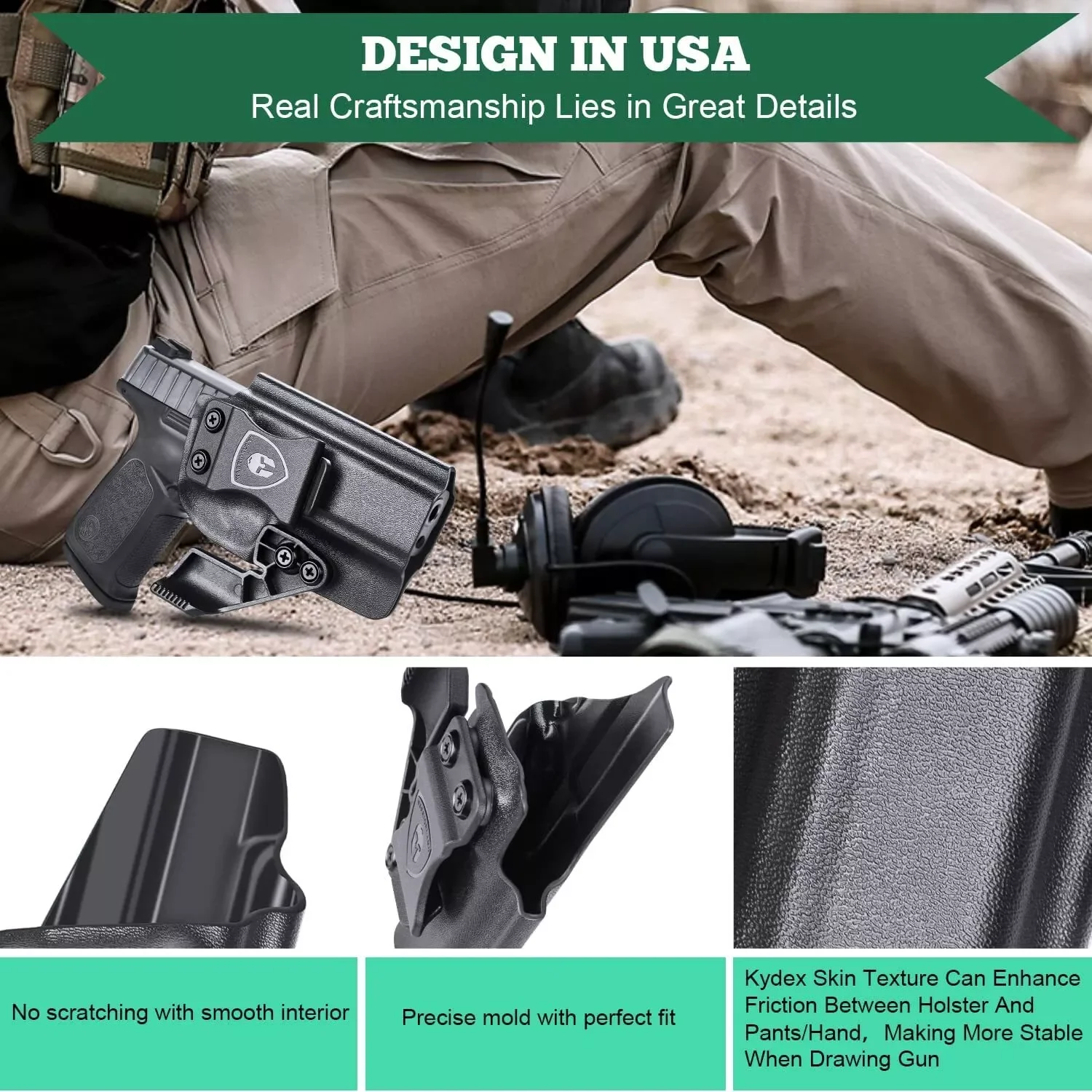 Funda Kydex IWB S&W SD9 SD40 mano derecha para mira óptica con garras - imagen 2