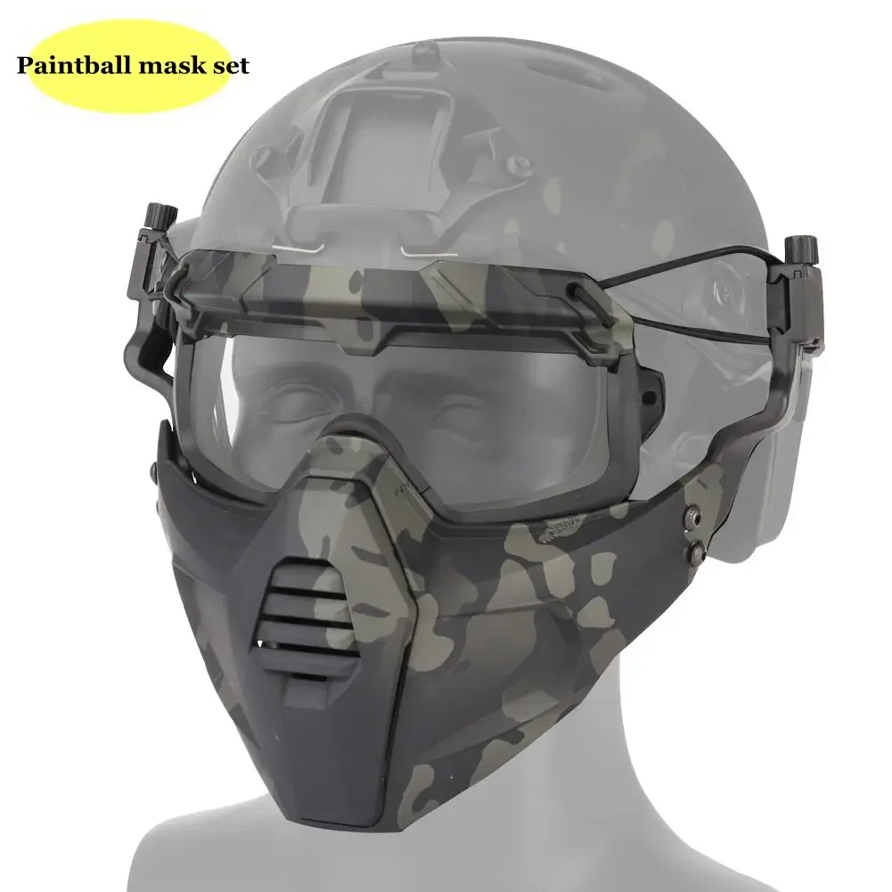 Máscara táctica de combate con gafas balísticas para casco utilitario - imagen 4