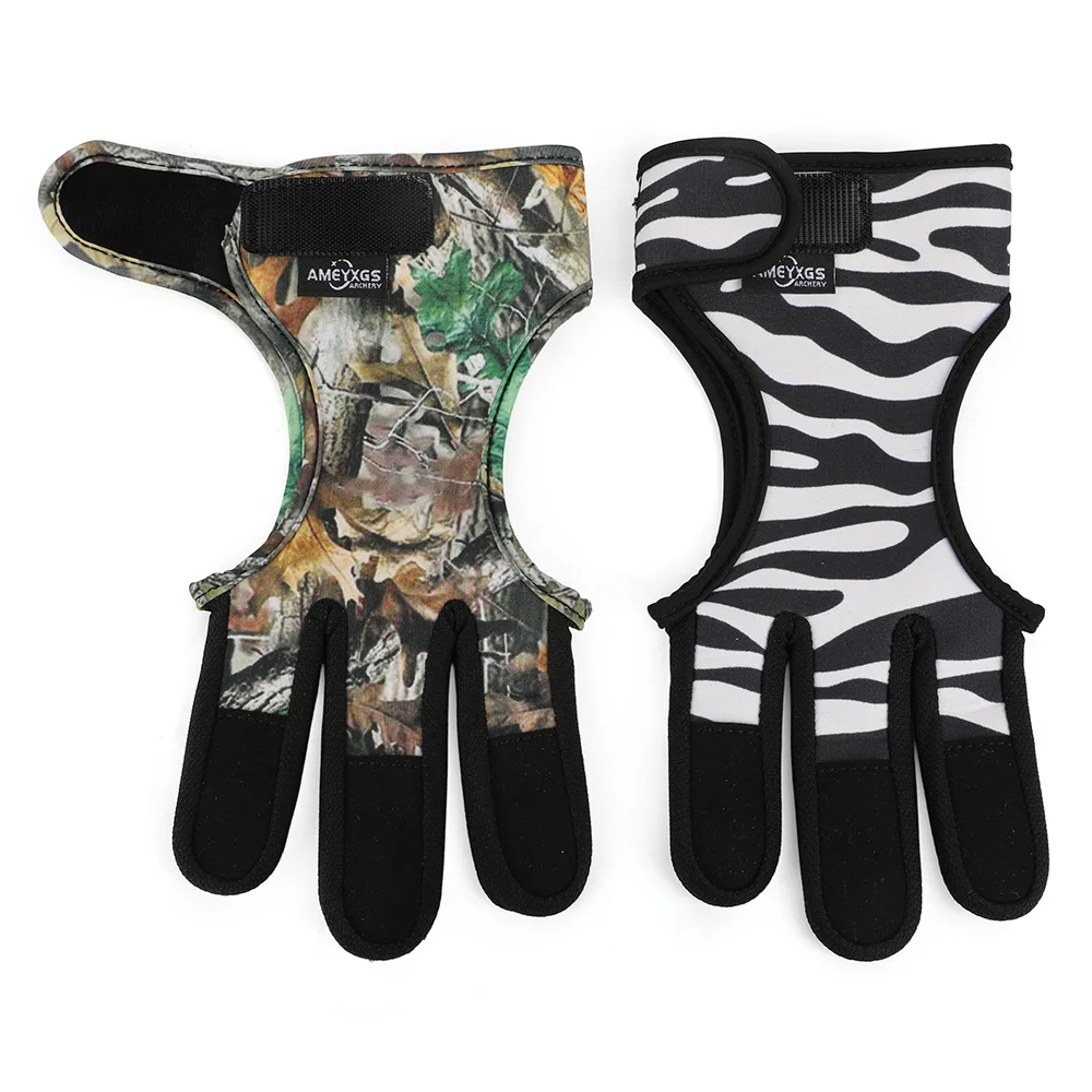 Protector de 3 dedos para arco de caza – Neopreno camuflaje - imagen 3
