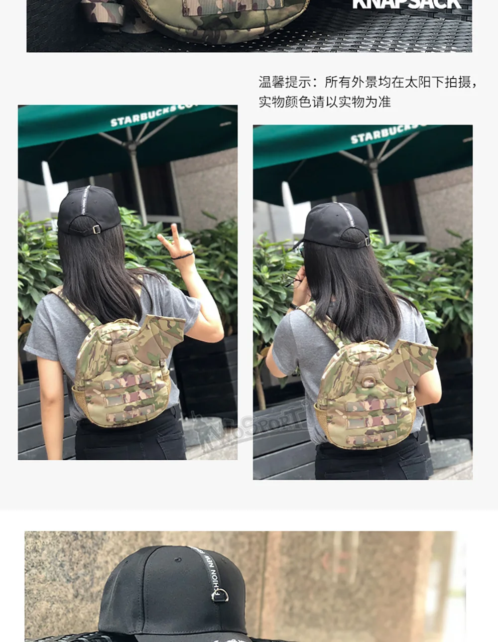 Mochila táctica mini diseño diablo interior espacioso