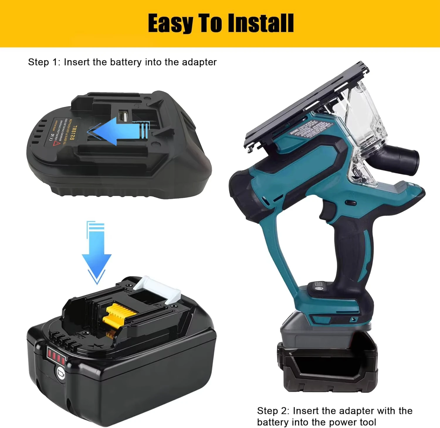 Adaptador batería Bosch BL1860 a Makita 18V compatible - imagen 2