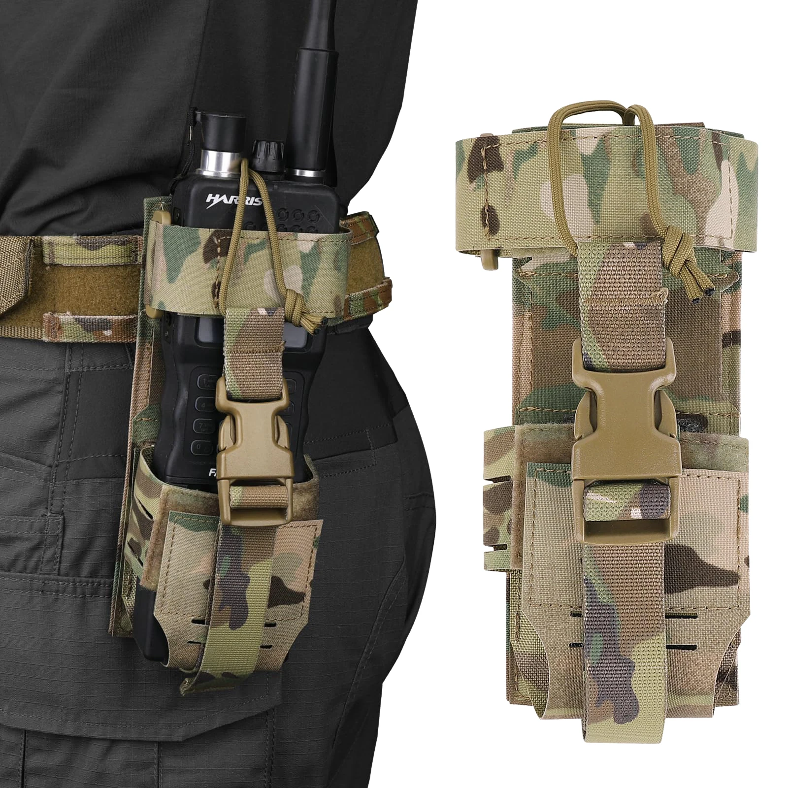 Funda táctica MOLLE Raido para walkie-talkie, ajustable