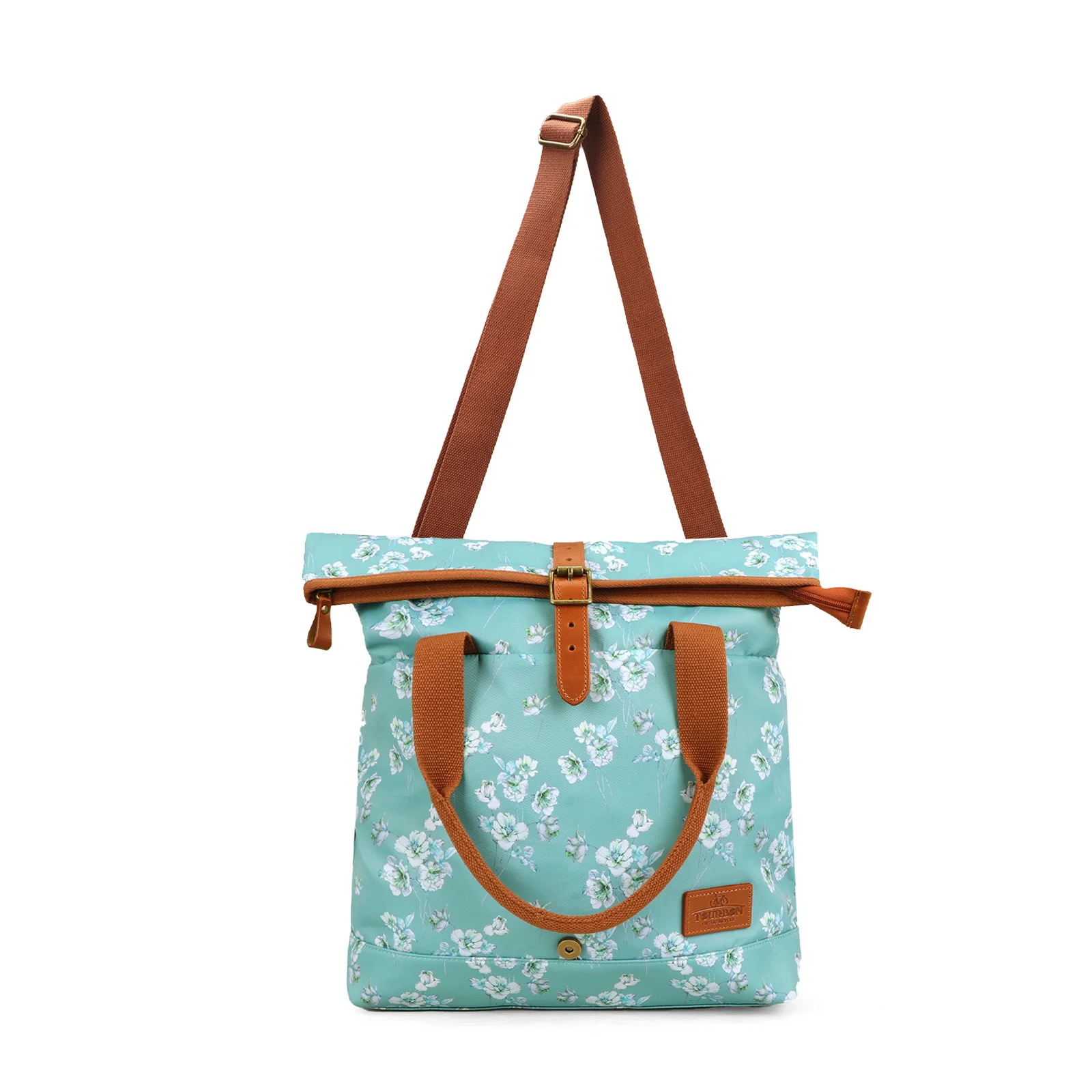Tourbon Bolsa de bicicleta de asiento vintage nailon cuero - imagen 3