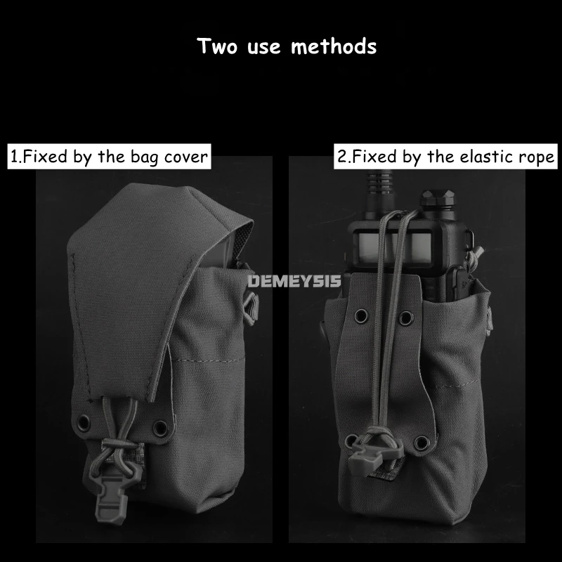 Bolsa táctica MOLLE porta radio exterior con solapa extraíble - imagen 2