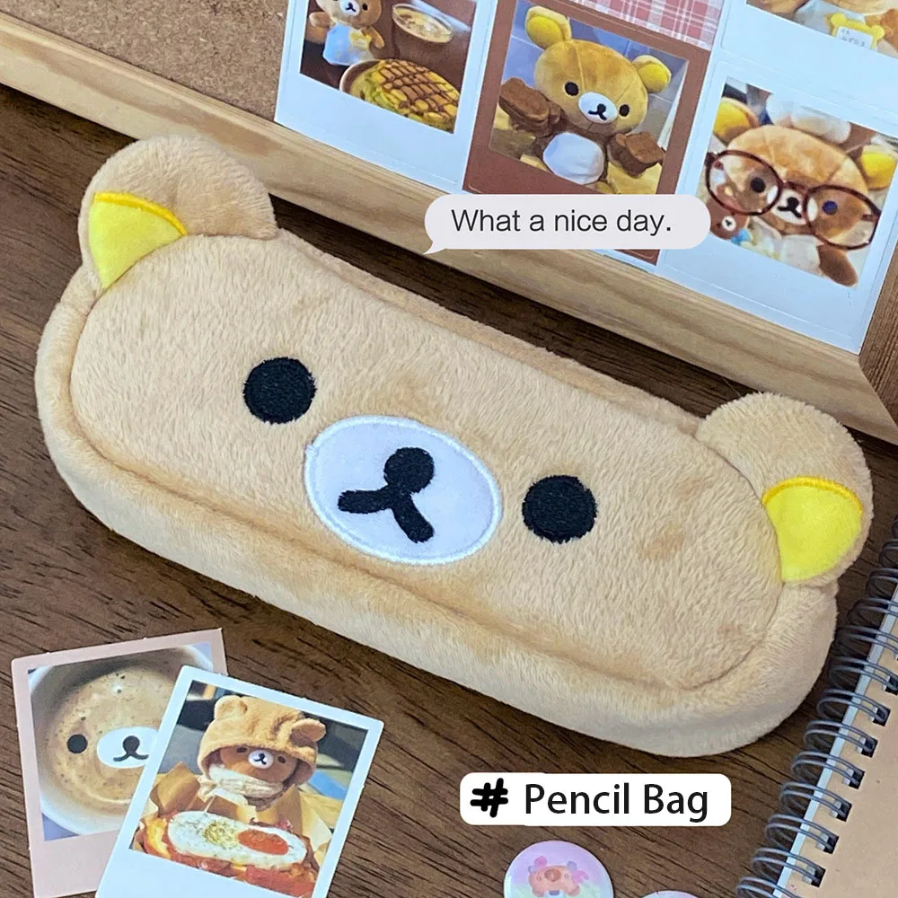 Estuche de lápices oso de dibujos animados, organizador escolar - imagen 5
