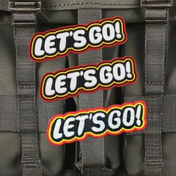 LET'S GO Parche táctico luminoso con letras para mochila MOLLE
