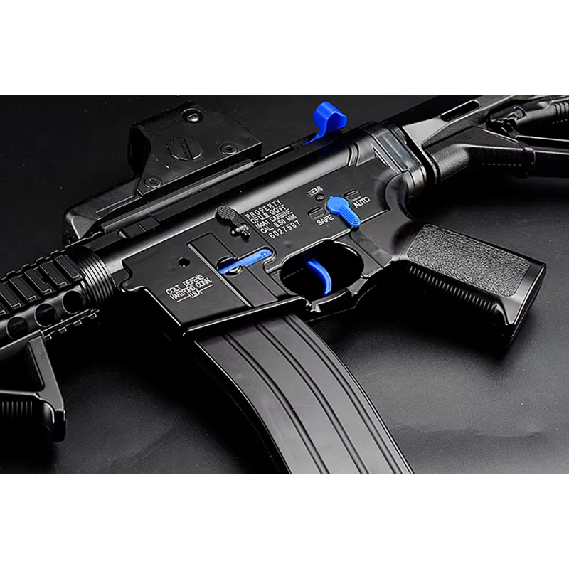 Pegatina metal táctica M4/M4A1 – Airsoft plata y oro