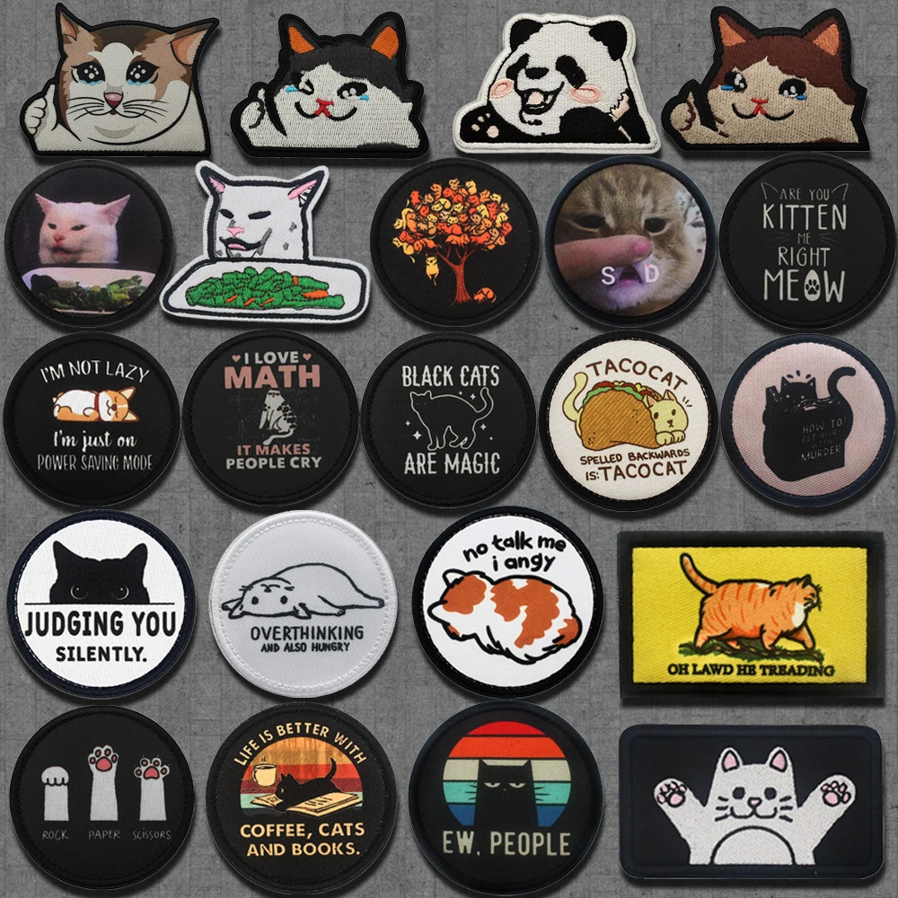Parche bordado MEOW gatito con velcro, para mascotas y ropa - imagen 5