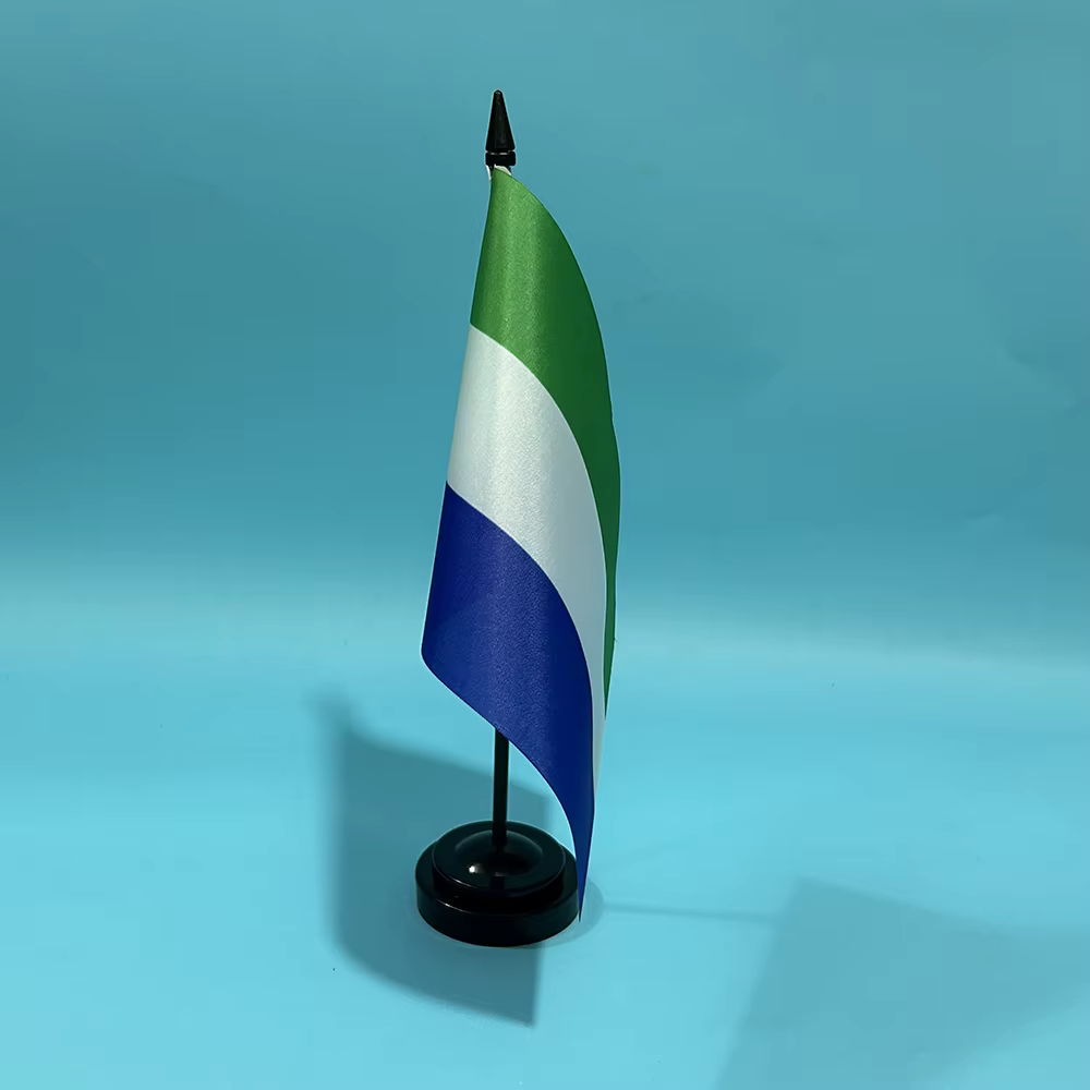 Bandera de escritorio Sierra Leona en poliéster nacional - imagen 4