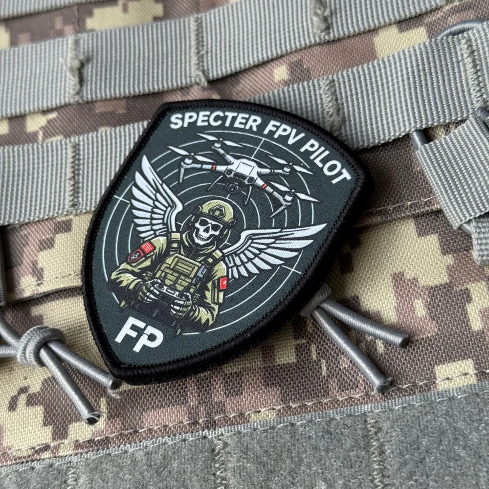 Parche táctico moral piloto FPV Specter – Velcro para mochila militar
