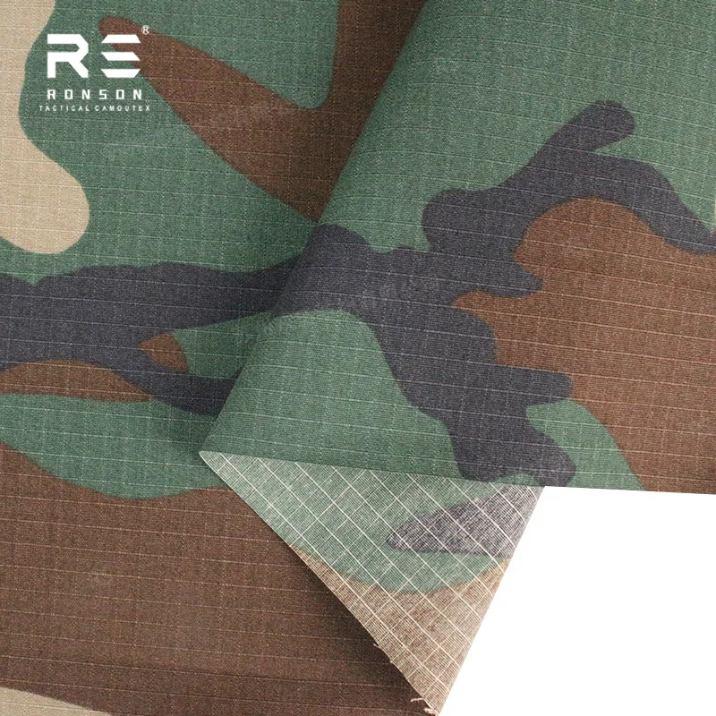 Uniforme táctico Woodland M81 de algodón y poliéster ripstop - imagen 2