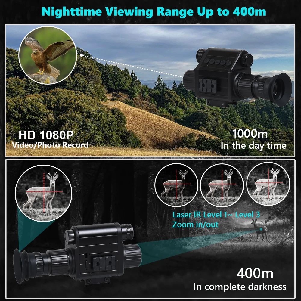 Megaorei M5 Visor nocturno táctico HD 1080P foto y vídeo - imagen 3