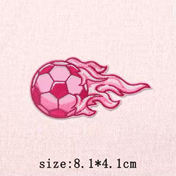 Parche termoadhesivo fútbol rosa con bordado cereza corona y bota