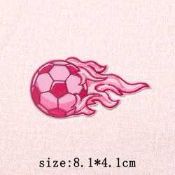 Parche termoadhesivo fútbol rosa con bordado cereza corona y bota