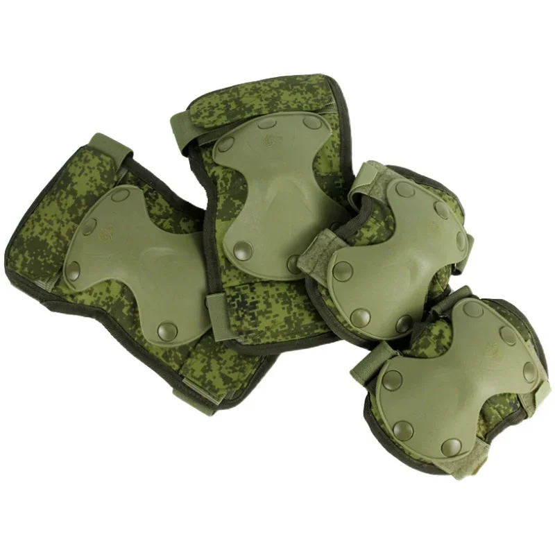 Armadura táctica militar verde: rodilleras y coderas camuflaje EMR