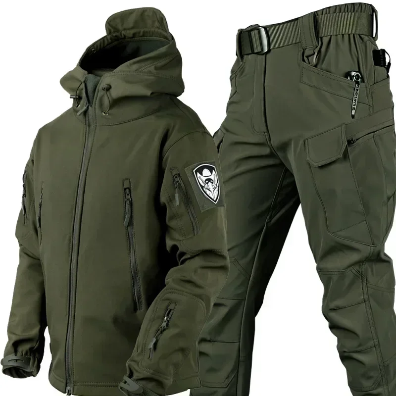 Conjunto táctico camuflaje hombre impermeable cálido con capucha - imagen 4