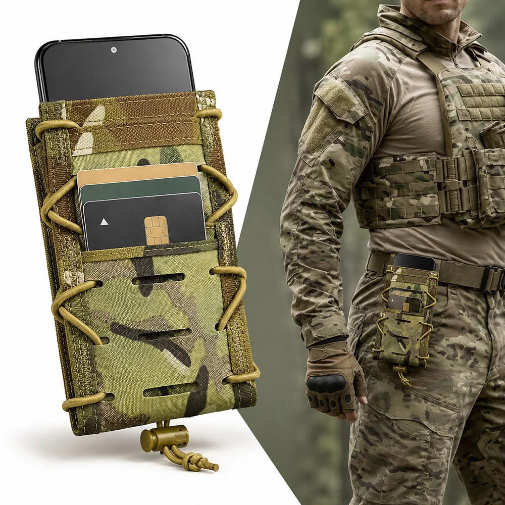 Porta teléfono táctico MOLLE, funda riñonera EDC ajustable - imagen 2