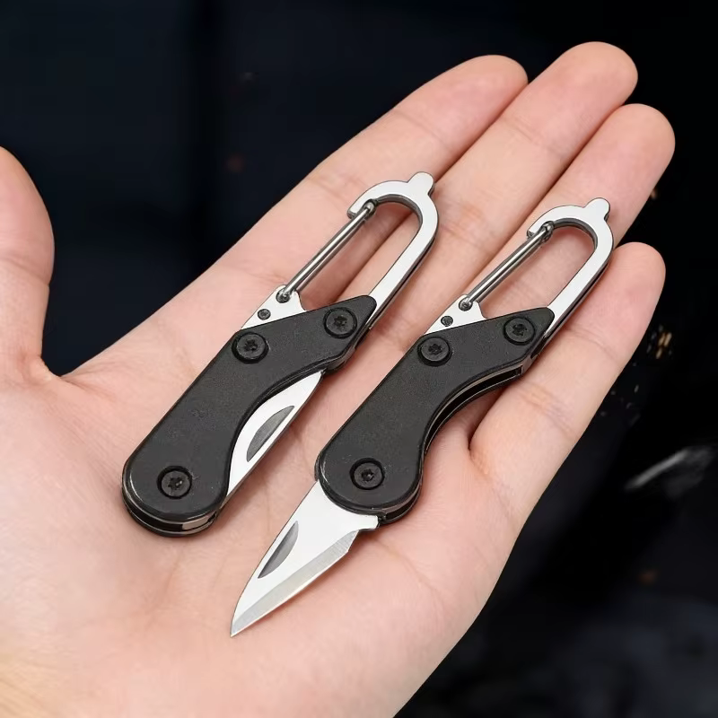 Mini cuchillo plegable de acero inoxidable tipo llavero portátil