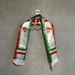 Bufanda de fútbol satén doble cara estampada con pompón Iran 2026