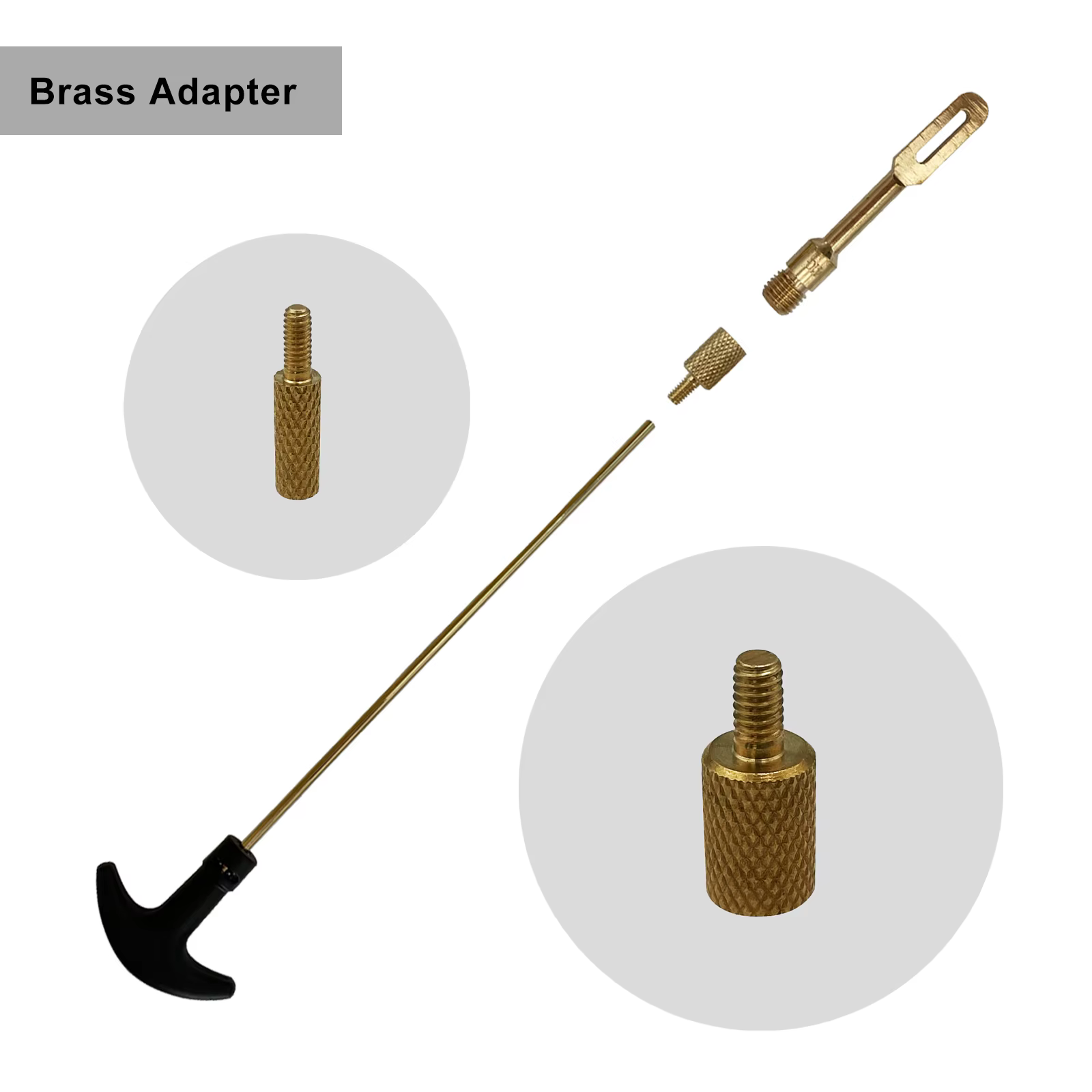 Adaptadores de rosca para varilla de limpieza de pistola latón macizo - imagen 3