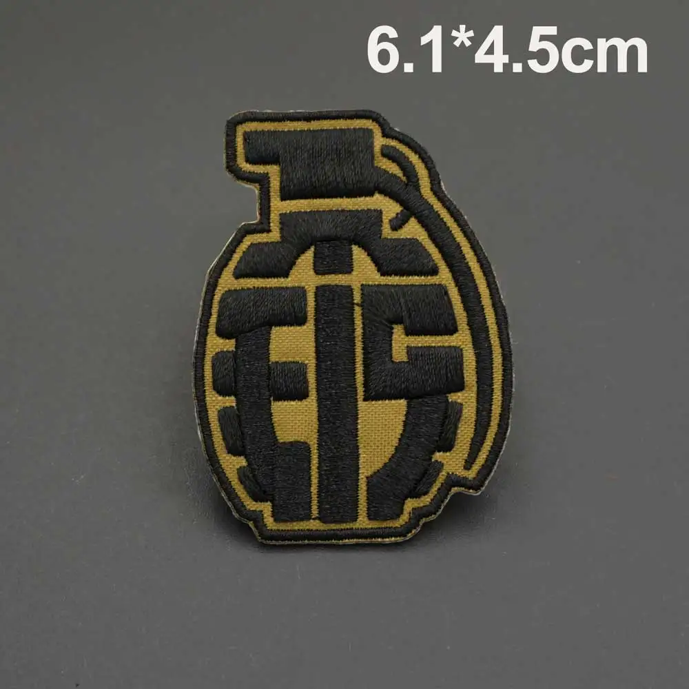 Brazalete táctico de tela bordado granada militar para uniformes