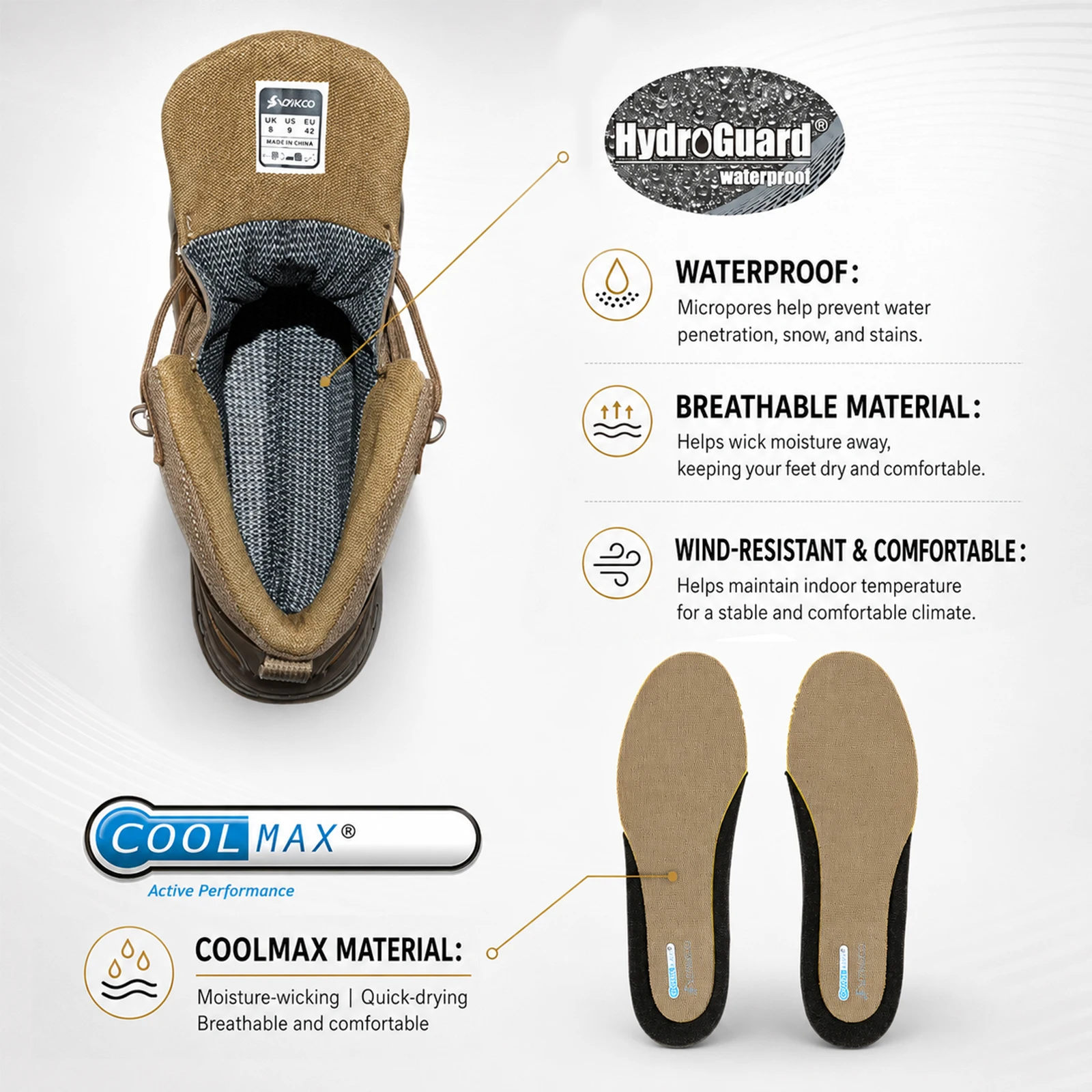 VOTAGOO 4D Explore Botas de senderismo impermeables flexibles - imagen 3