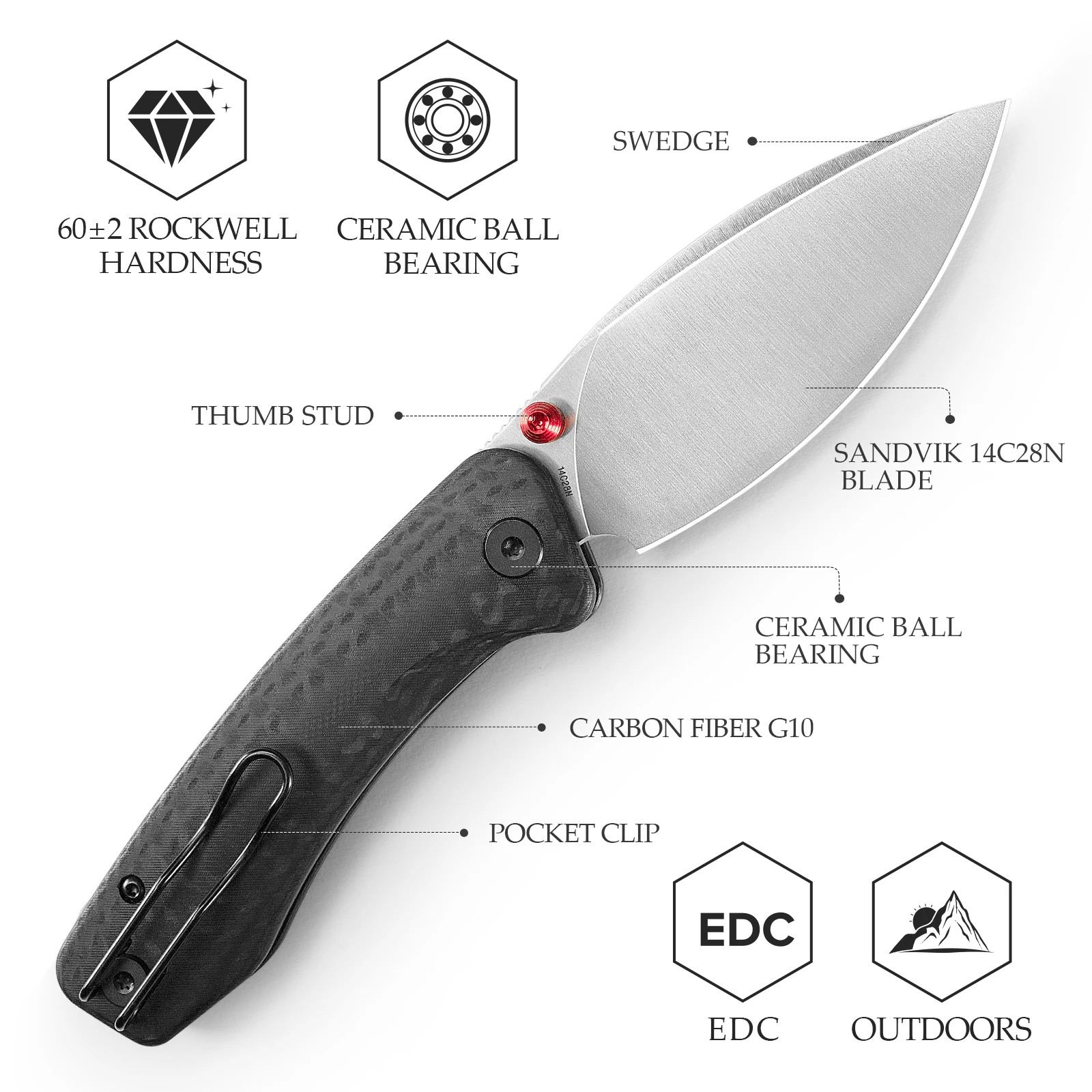 Cuchillo plegable TRIVISA Koala-CG Plus para supervivencia aire libre - imagen 3