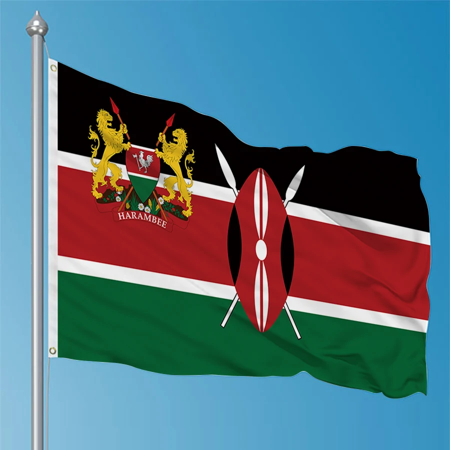 Bandera de Kenya de poliéster impresa para decoración exterior - imagen 2