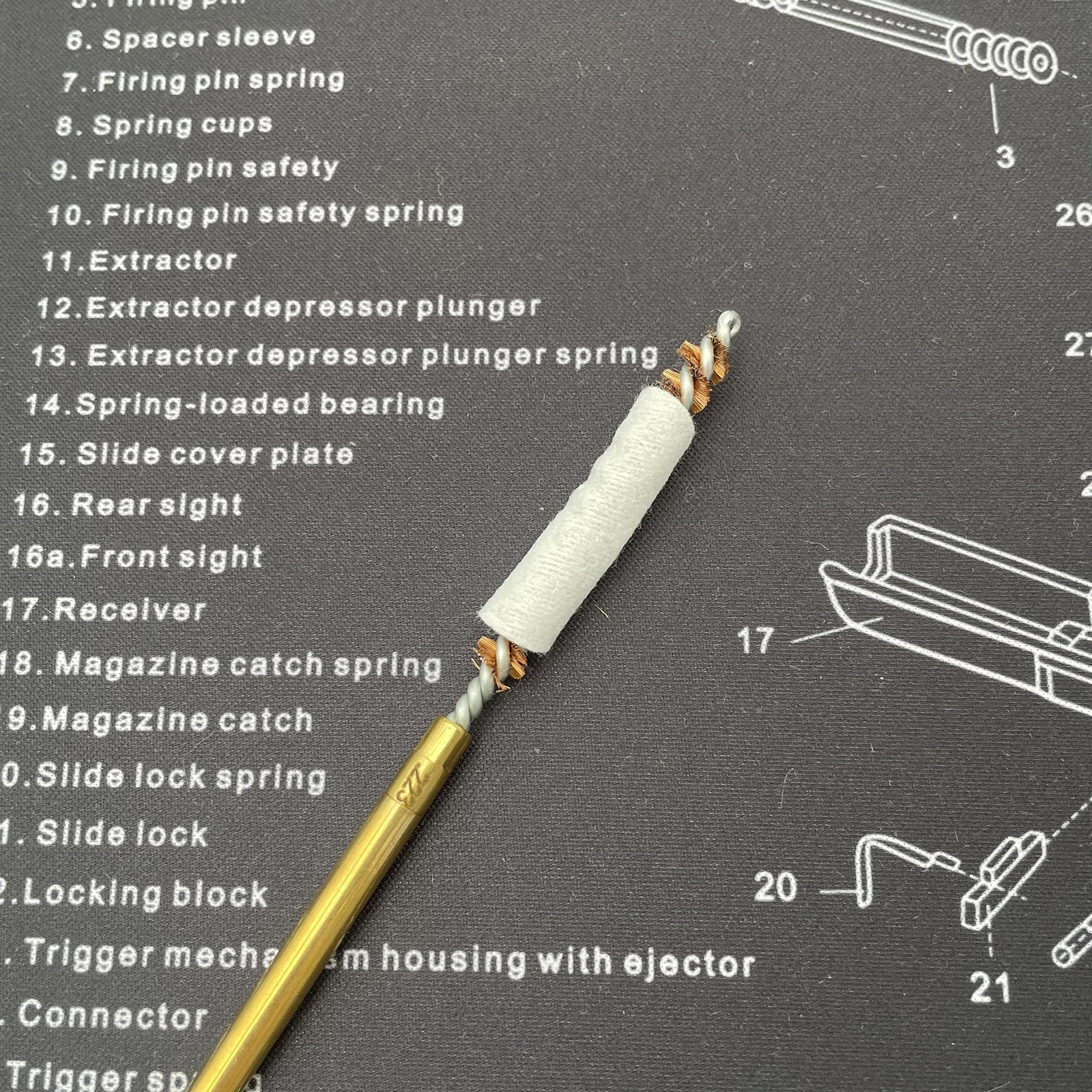 Cepillo de limpieza calibre 12GA y otros calibres