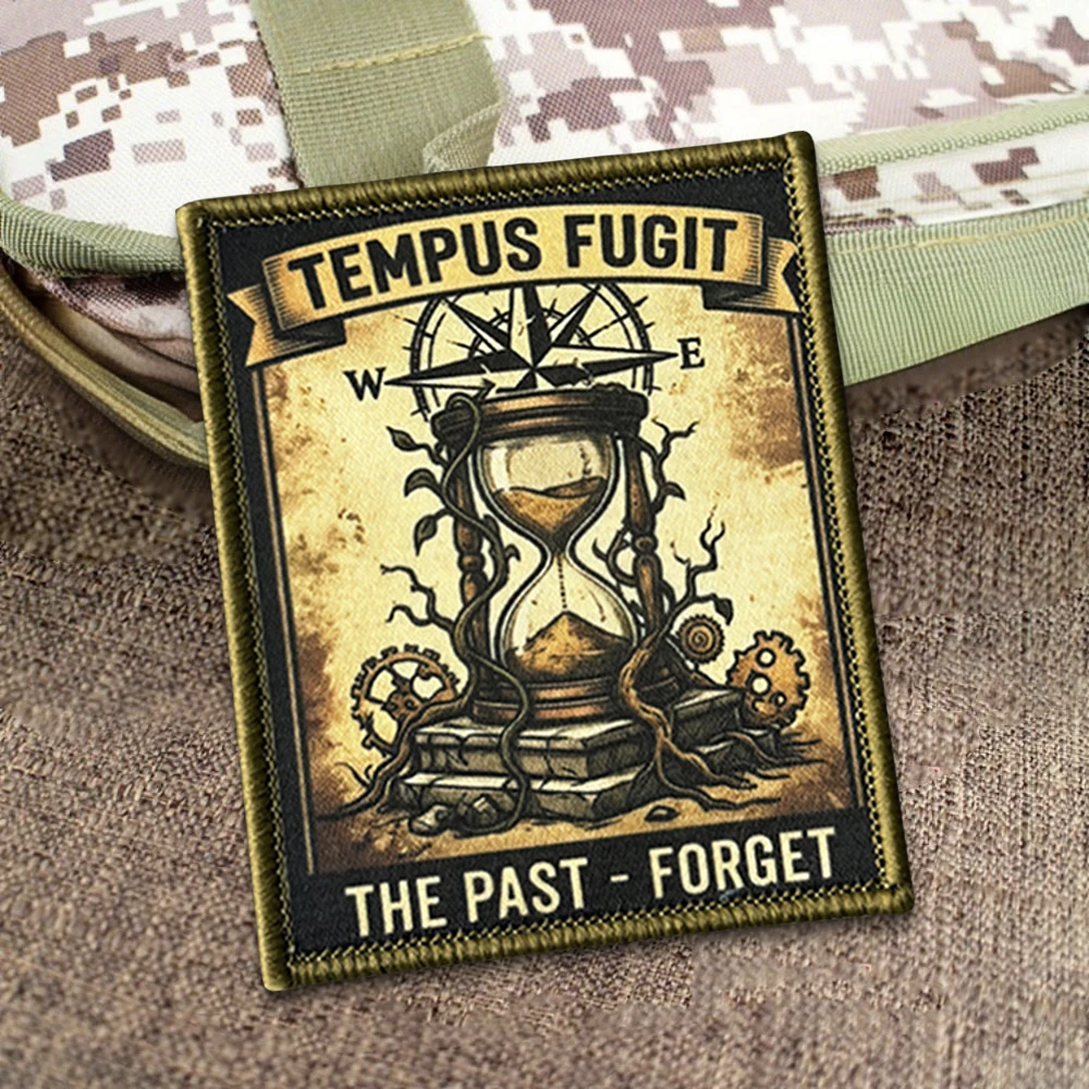 Parche táctico Tempus Fugit reloj de arena con gancho y bucle - imagen 2