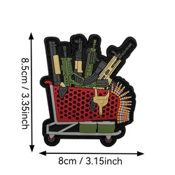 Parche táctico PVC 3D munición ametralladora – Insignia gancho bucle