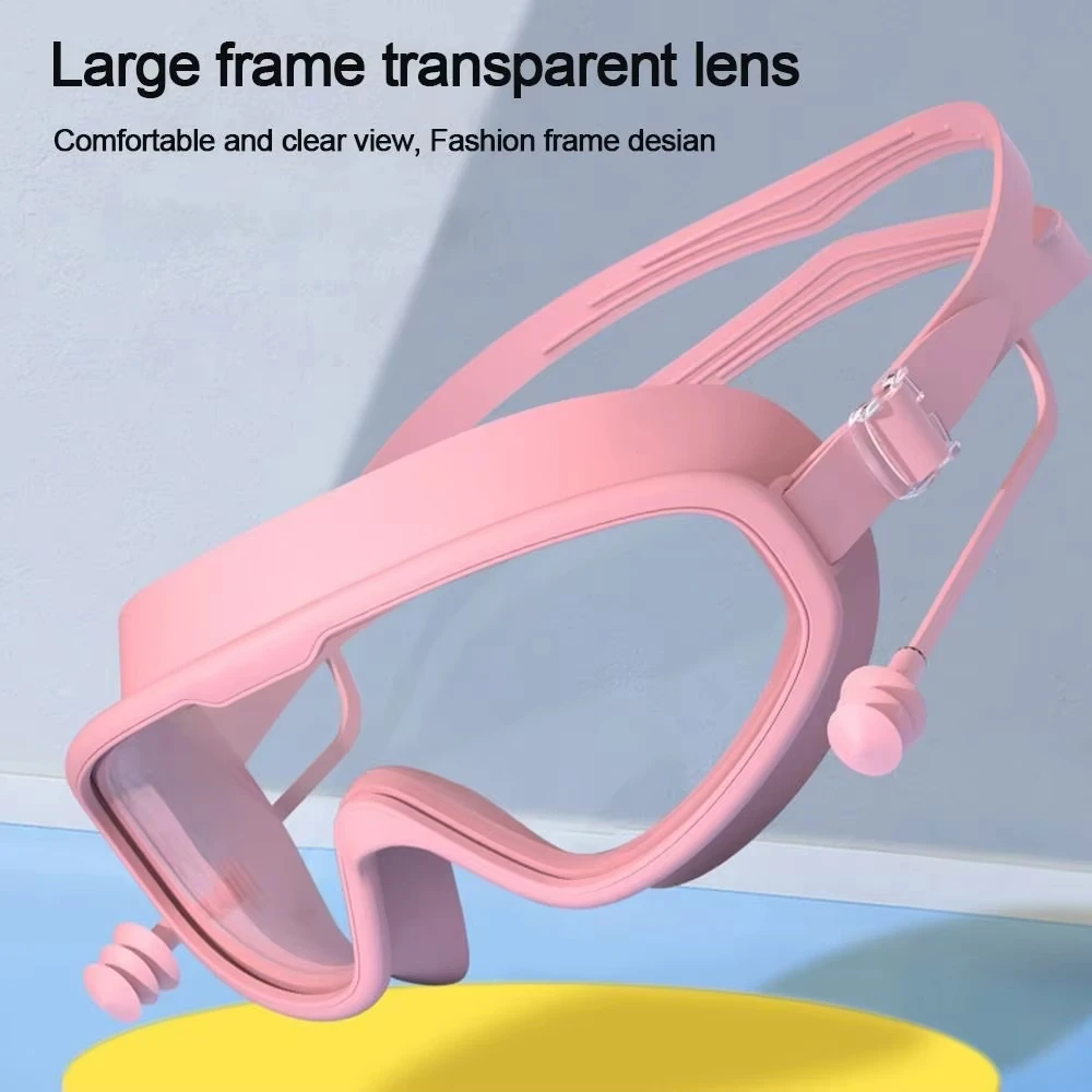 DIZETION Gafas Natación Niños Antiniebla Montura Grande con Tapones - imagen 2