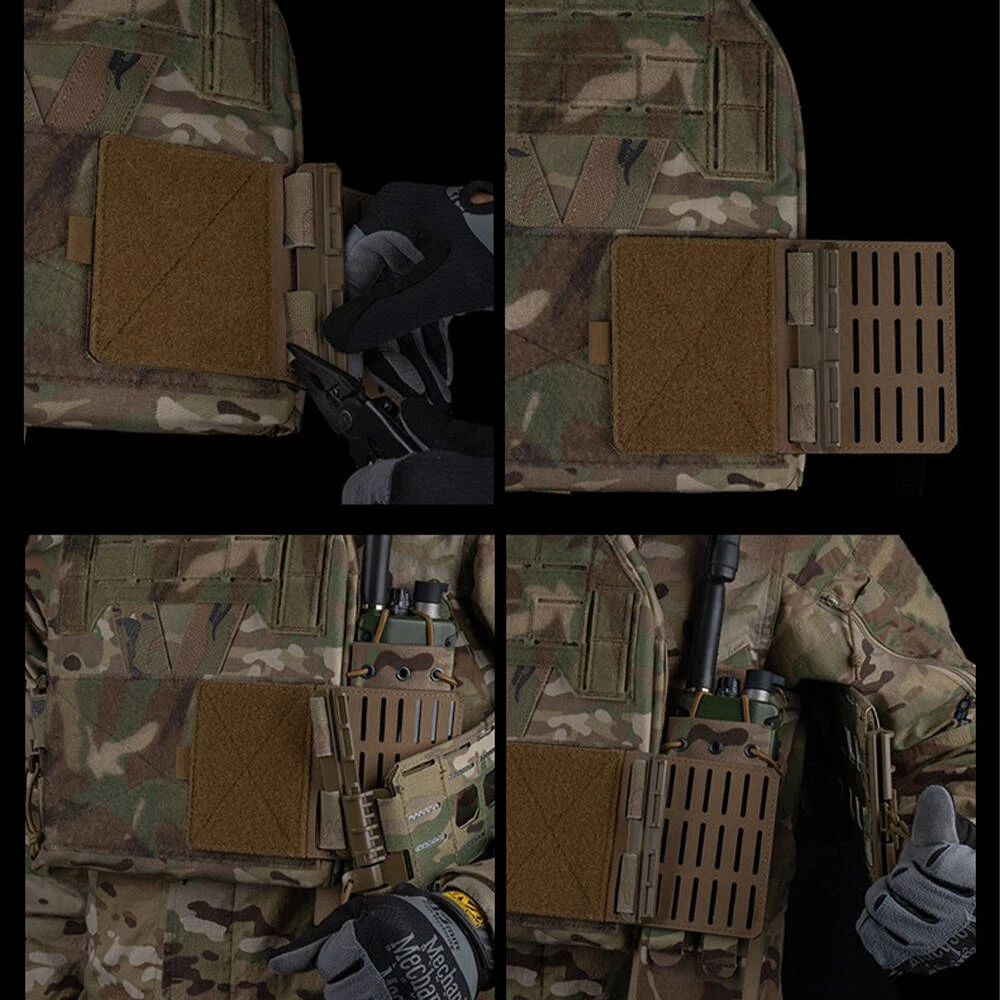 Portaplaca táctico MOLLE con panel extensión gancho y bucle para chaleco - imagen 5