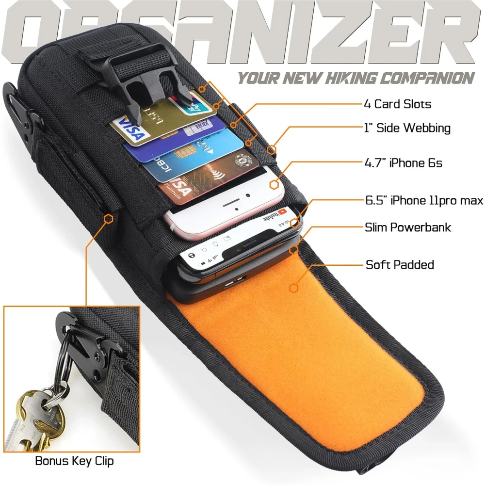 Funda táctica MOLLE para teléfono EDC con bloqueo de tarjetas - imagen 5
